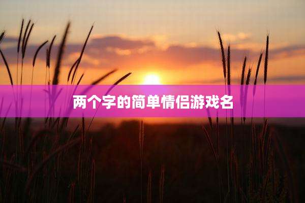 两个字的简单情侣游戏名