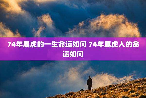 74年属虎的一生命运如何 74年属虎人的命运如何