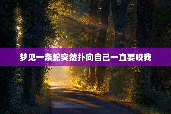 梦见一条蛇突然扑向自己一直要咬我