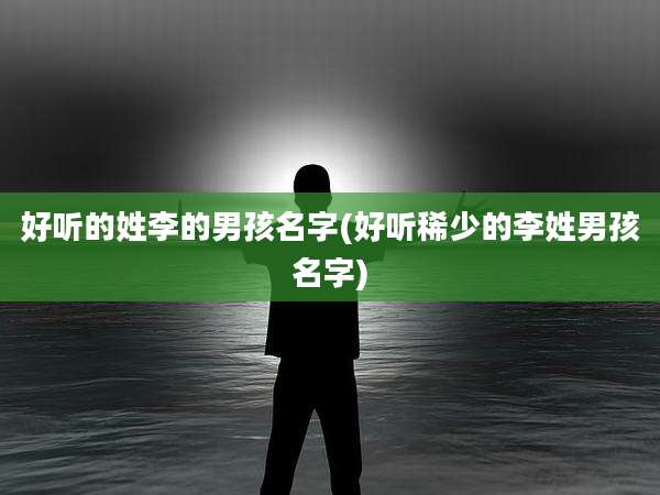 好听的姓李的男孩名字(好听稀少的李姓男孩名字)