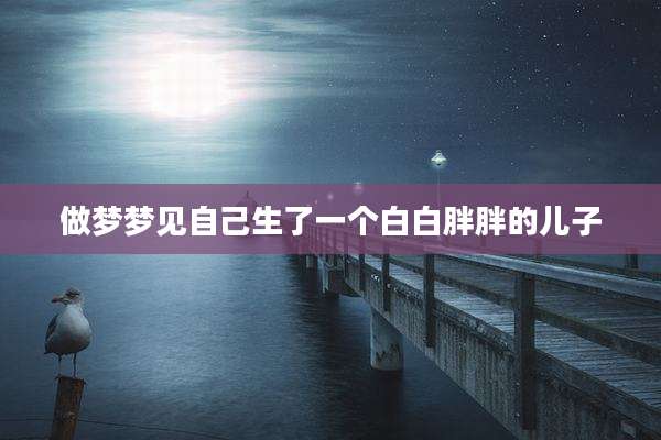 做梦梦见自己生了一个白白胖胖的儿子