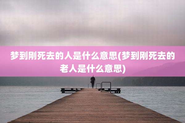 梦到刚死去的人是什么意思(梦到刚死去的老人是什么意思)