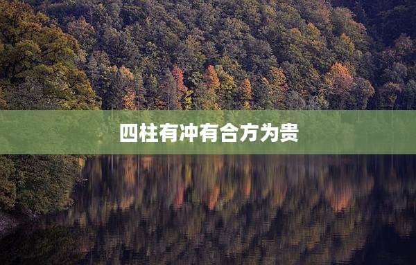 四柱有冲有合方为贵