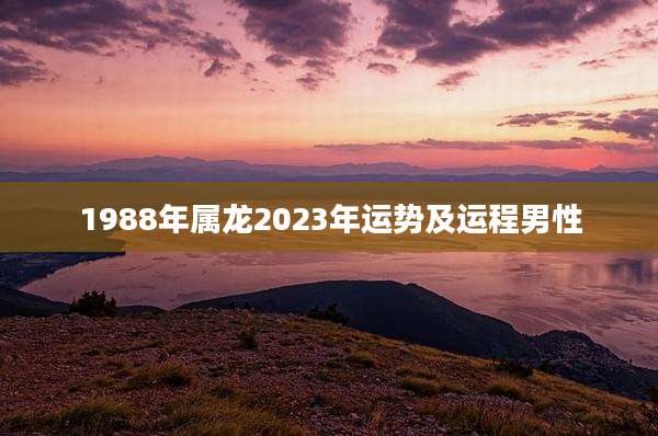 1988年属龙2023年运势及运程男性