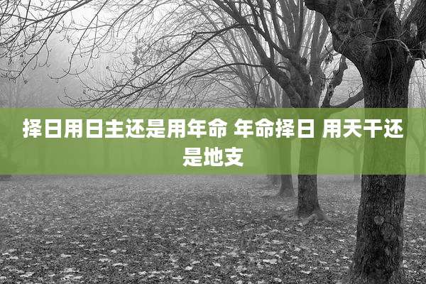 择日用日主还是用年命 年命择日 用天干还是地支