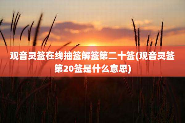 观音灵签在线抽签解签第二十签(观音灵签第20签是什么意思)