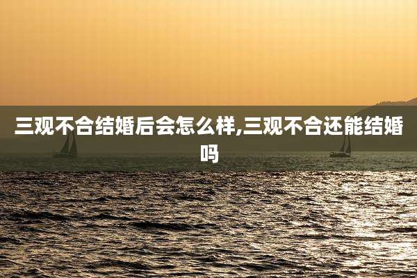 三观不合结婚后会怎么样,三观不合还能结婚吗
