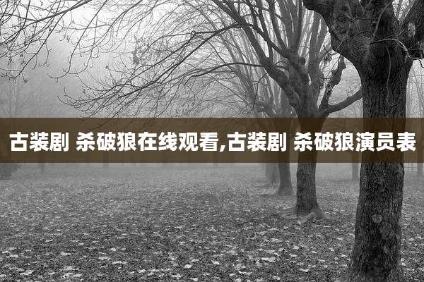古装剧 杀破狼在线观看,古装剧 杀破狼演员表