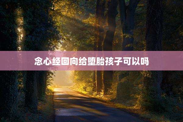 念心经回向给堕胎孩子可以吗