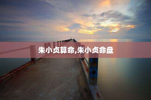 朱小贞算命,朱小贞命盘