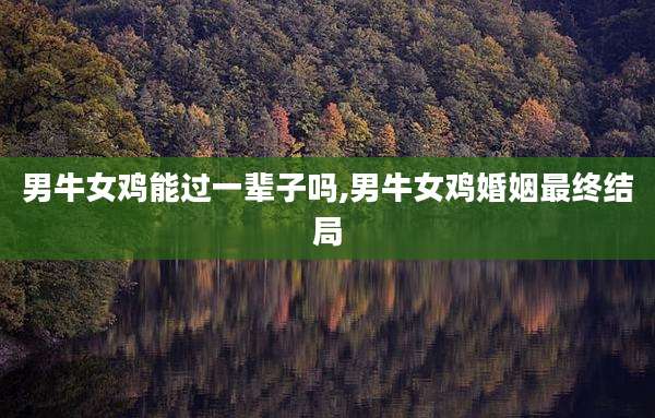 男牛女鸡能过一辈子吗,男牛女鸡婚姻最终结局