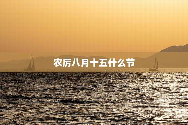 农厉八月十五什么节