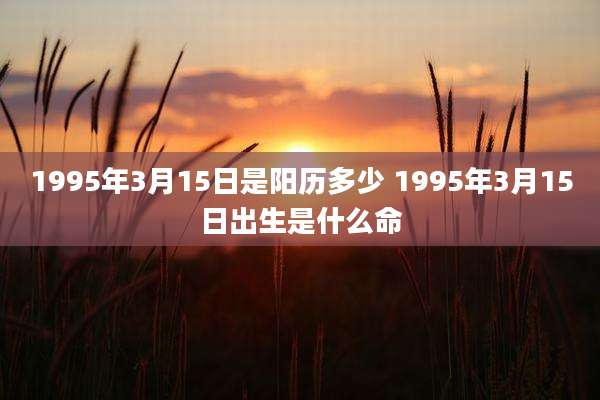 1995年3月15日是阳历多少 1995年3月15日出生是什么命