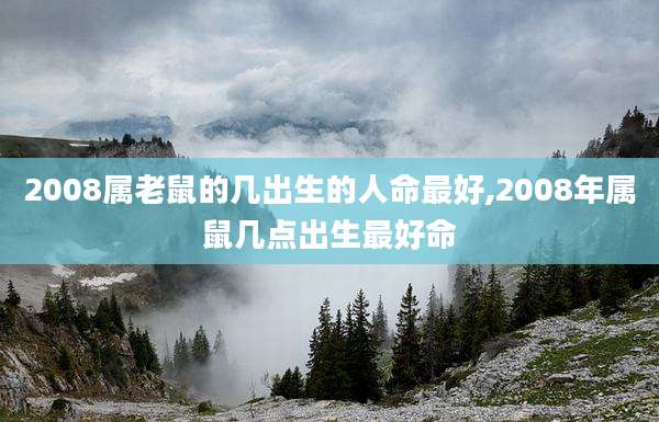 2008属老鼠的几出生的人命最好,2008年属鼠几点出生最好命