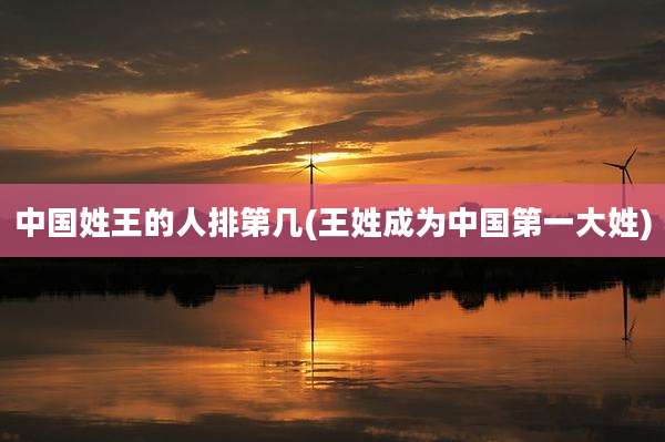 中国姓王的人排第几(王姓成为中国第一大姓)