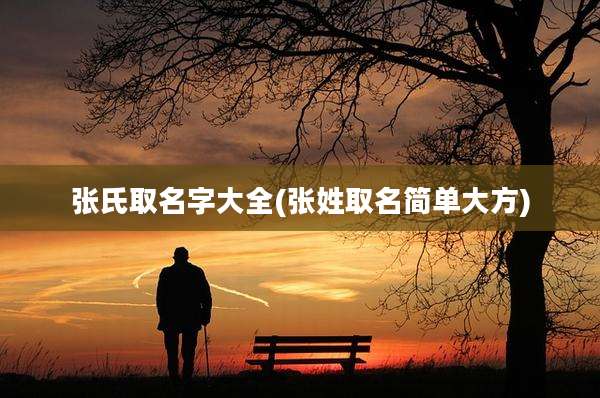 张氏取名字大全(张姓取名简单大方)