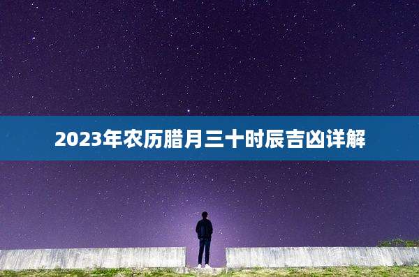 2023年农历腊月三十时辰吉凶详解
