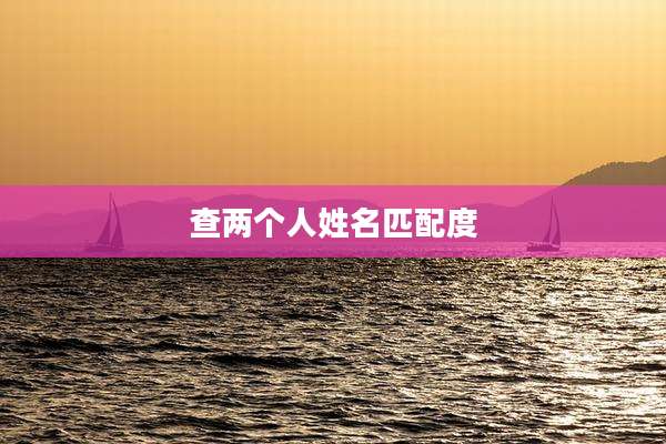 查两个人姓名匹配度