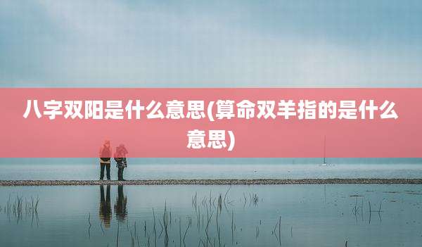 八字双阳是什么意思(算命双羊指的是什么意思)