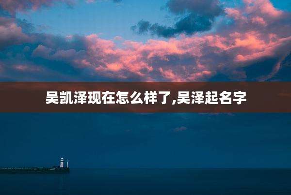 吴凯泽现在怎么样了,吴泽起名字