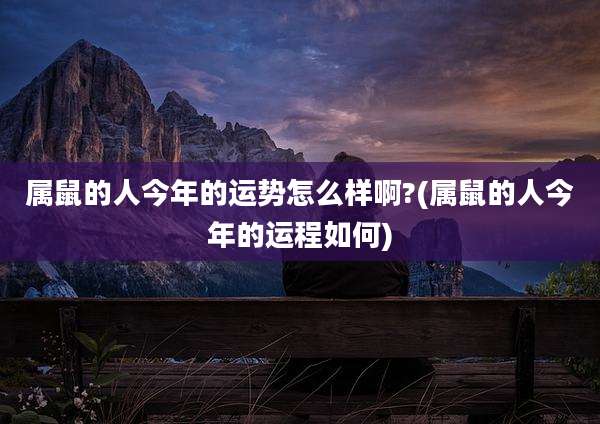 属鼠的人今年的运势怎么样啊?(属鼠的人今年的运程如何)