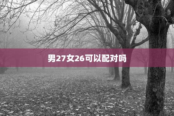 男27女26可以配对吗