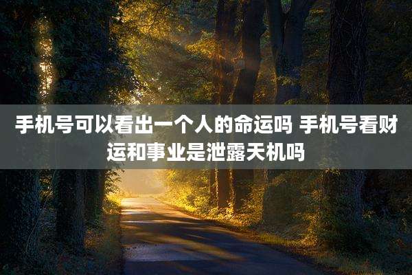 手机号可以看出一个人的命运吗 手机号看财运和事业是泄露天机吗