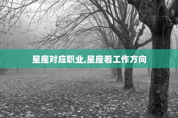 星座对应职业,星座看工作方向
