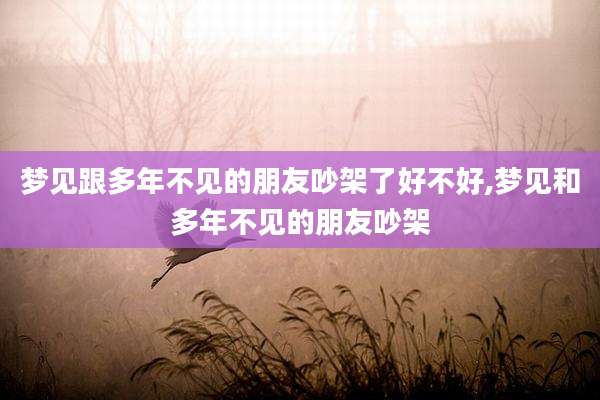 梦见跟多年不见的朋友吵架了好不好,梦见和多年不见的朋友吵架