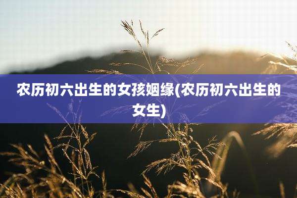 农历初六出生的女孩姻缘(农历初六出生的女生)