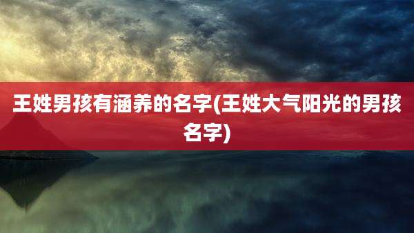 王姓男孩有涵养的名字(王姓大气阳光的男孩名字)