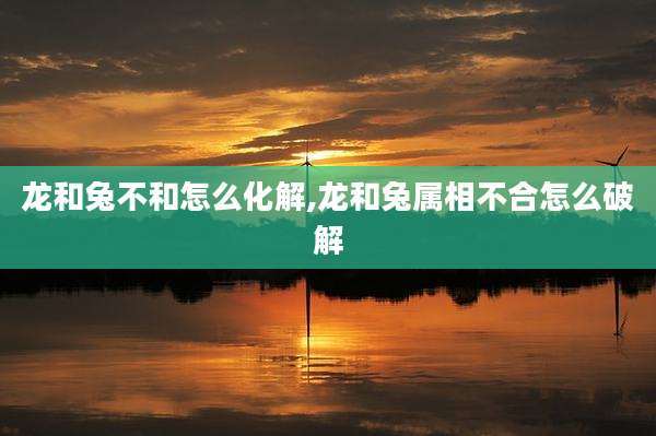 龙和兔不和怎么化解,龙和兔属相不合怎么破解