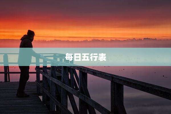 每日五行表
