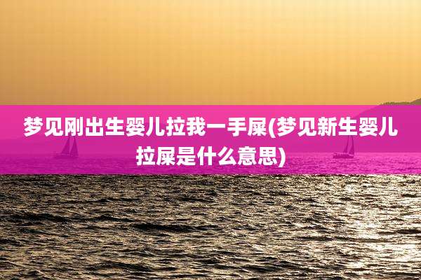 梦见刚出生婴儿拉我一手屎(梦见新生婴儿拉屎是什么意思)