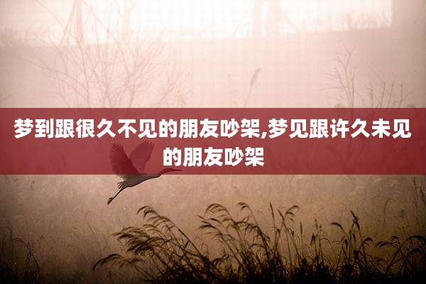 梦到跟很久不见的朋友吵架,梦见跟许久未见的朋友吵架