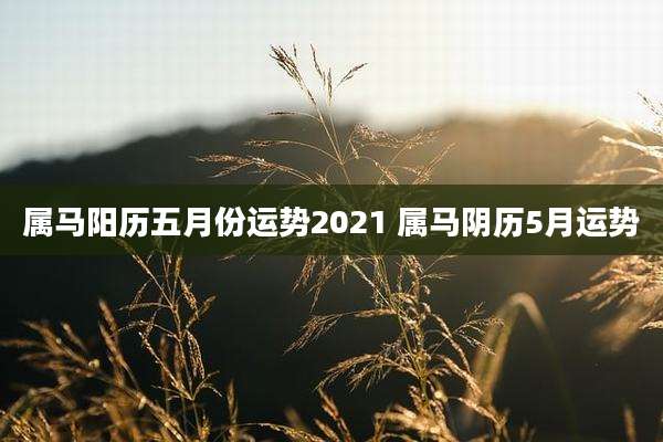 属马阳历五月份运势2021 属马阴历5月运势