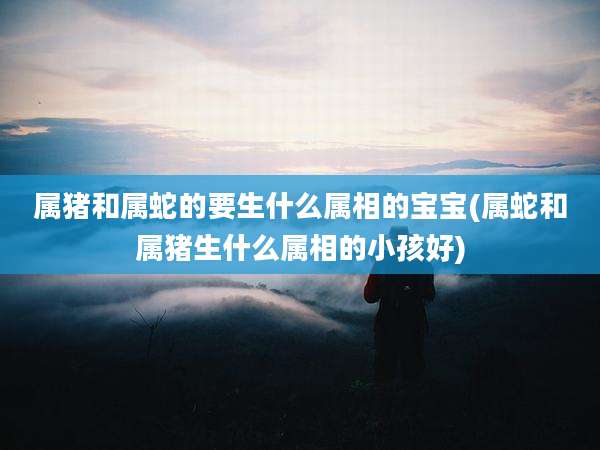 属猪和属蛇的要生什么属相的宝宝(属蛇和属猪生什么属相的小孩好)