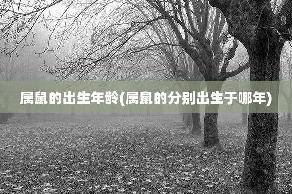 属鼠的出生年龄(属鼠的分别出生于哪年)