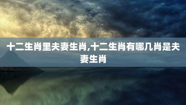 十二生肖里夫妻生肖,十二生肖有哪几肖是夫妻生肖