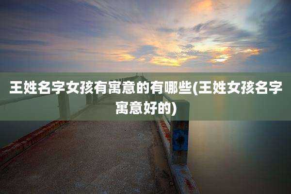 王姓名字女孩有寓意的有哪些(王姓女孩名字寓意好的)