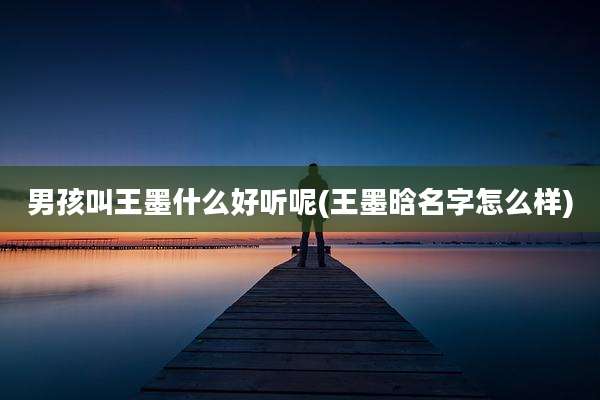 男孩叫王墨什么好听呢(王墨晗名字怎么样)