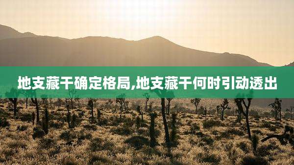 地支藏干确定格局,地支藏干何时引动透出