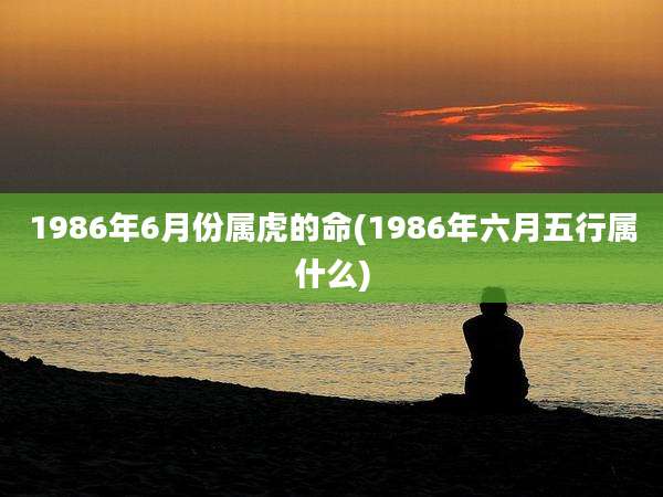 1986年6月份属虎的命(1986年六月五行属什么)