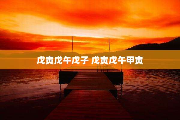 戊寅戊午戊子 戊寅戊午甲寅
