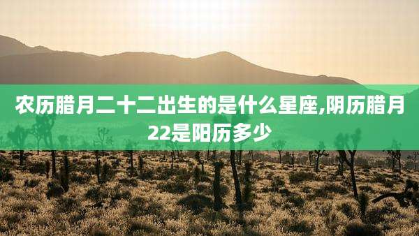 农历腊月二十二出生的是什么星座,阴历腊月22是阳历多少