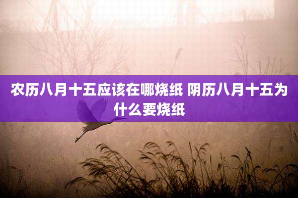 农历八月十五应该在哪烧纸 阴历八月十五为什么要烧纸