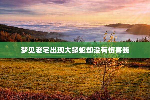 梦见老宅出现大蟒蛇却没有伤害我