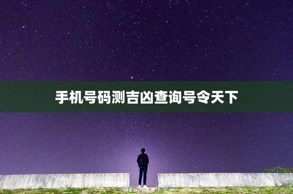 手机号码测吉凶查询号令天下