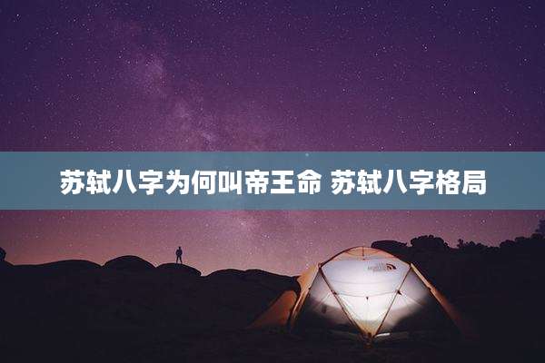 苏轼八字为何叫帝王命 苏轼八字格局