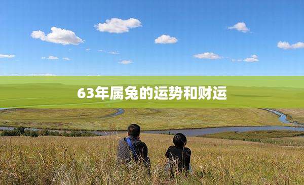 63年属兔的运势和财运